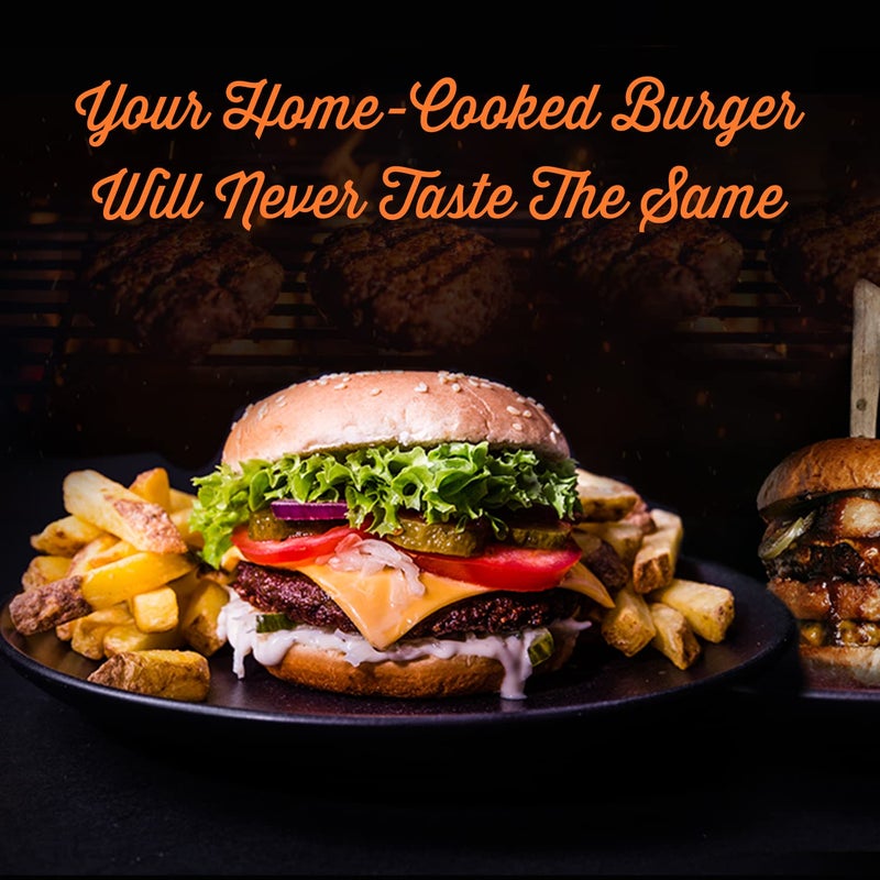 Yukon Gloryâ„¢ Burger Serving Set, Perfect For Foodies, Burger Lovers and Tablescapes, Includes Premium Acacia Wood Board With Slate, Stainless Steel Fry Basket and Porcelain Condiment Cups, - Image 5